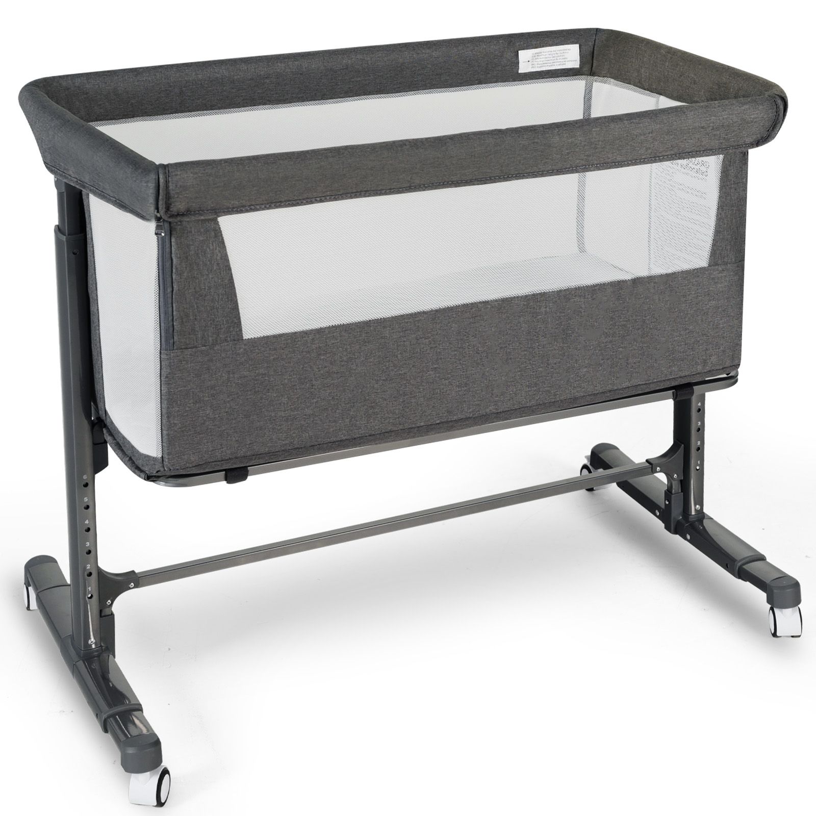 AILEEKISS Baby Bassinet with Wheels Adjustable Bedside Sleeper Bassinet Newborn Baby Crib, Grey | Walmart (US)