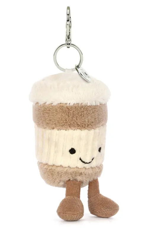 Jellycat Amuseables Coffee To-Go Cup Bag Charm in Beige Multi at Nordstrom | Nordstrom