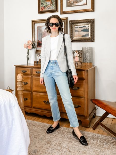 Spring outfit inspiration!
Linked similar blazers. 
Size XS Boden T-shirt. 
Size 23 Levi’s jeans. 
Size 6.5 Birdies loafers, 20% off all Birdies with code MODERNPETITEDAILY_Birdies. 
Petite outfit. Neutral outfit. Spring outfit. Business casual. Blazer outfit  

#LTKworkwear #LTKover40 #LTKSeasonal