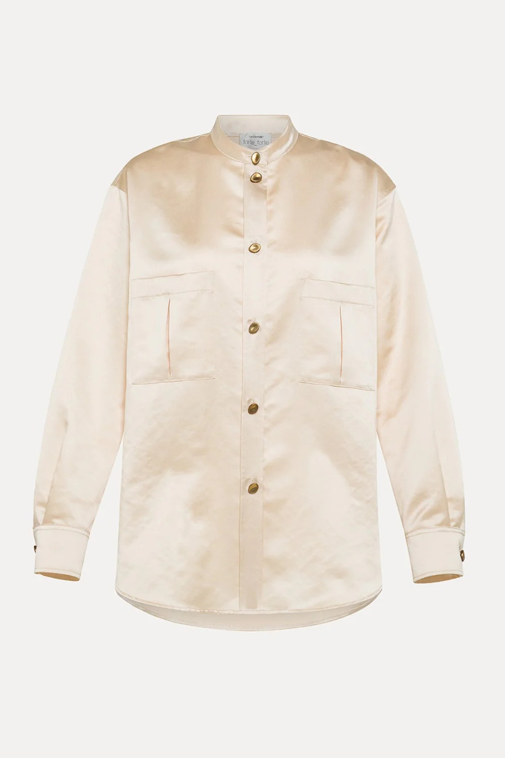 Contemporary Duchesse Collar Shirt Metal Buttons Ivory | Curio