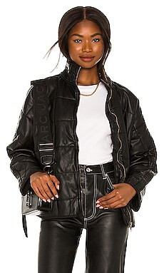 Free People Dolman Quilted Vegan Leather Jacket in Black from Revolve.com | Revolve Clothing (Global)