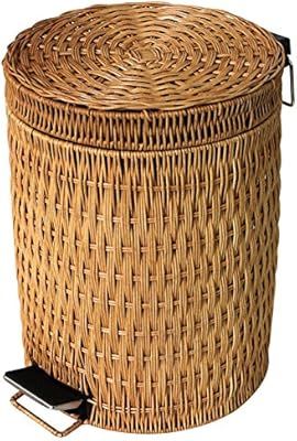 SANDM Wrash can Step Trash can,Rattan & Wicker Removable Trash can in Home & Kitchen Trash can wi... | Amazon (US)