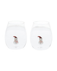2pk Figural Snowman Stemless Glasses | Marshalls
