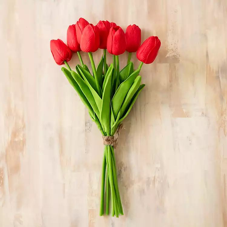 New!Red Real Touch Tulip Bouquet | Kirkland's Home