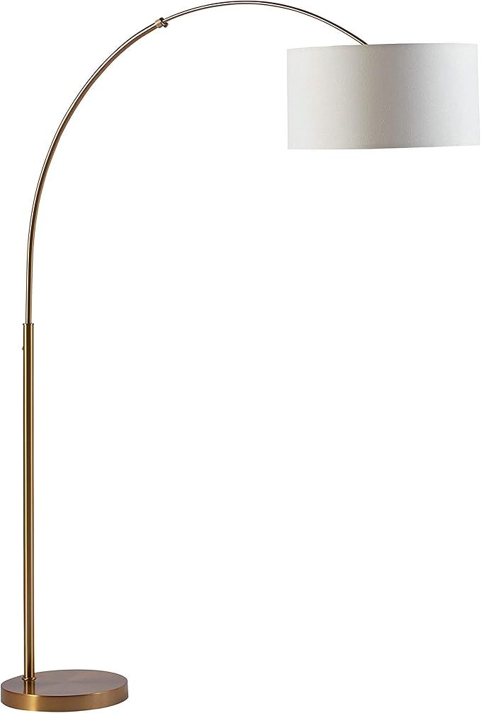 Amazon Brand – Rivet Brass Arc Mid-Century Modern Living Room Standing Floor Lamp with Bulb, 76... | Amazon (US)