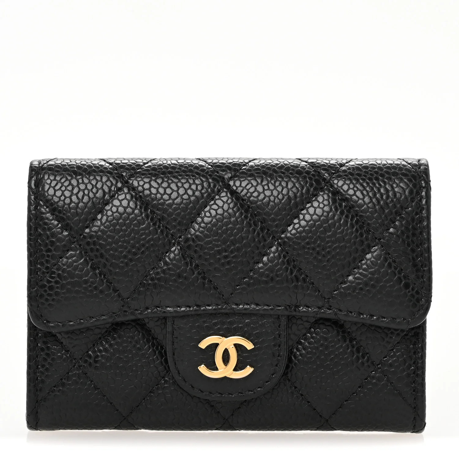 Chanel Caviar Quilted Flap Card Holder Black 1698789 | FASHIONPHILE (US)