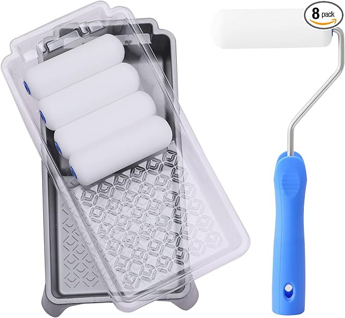 Mister Rui Foam Paint Roller, 4 inch Paint Roller 8 Pack, Small Paint Roller, High Density Foam P... | Amazon (US)