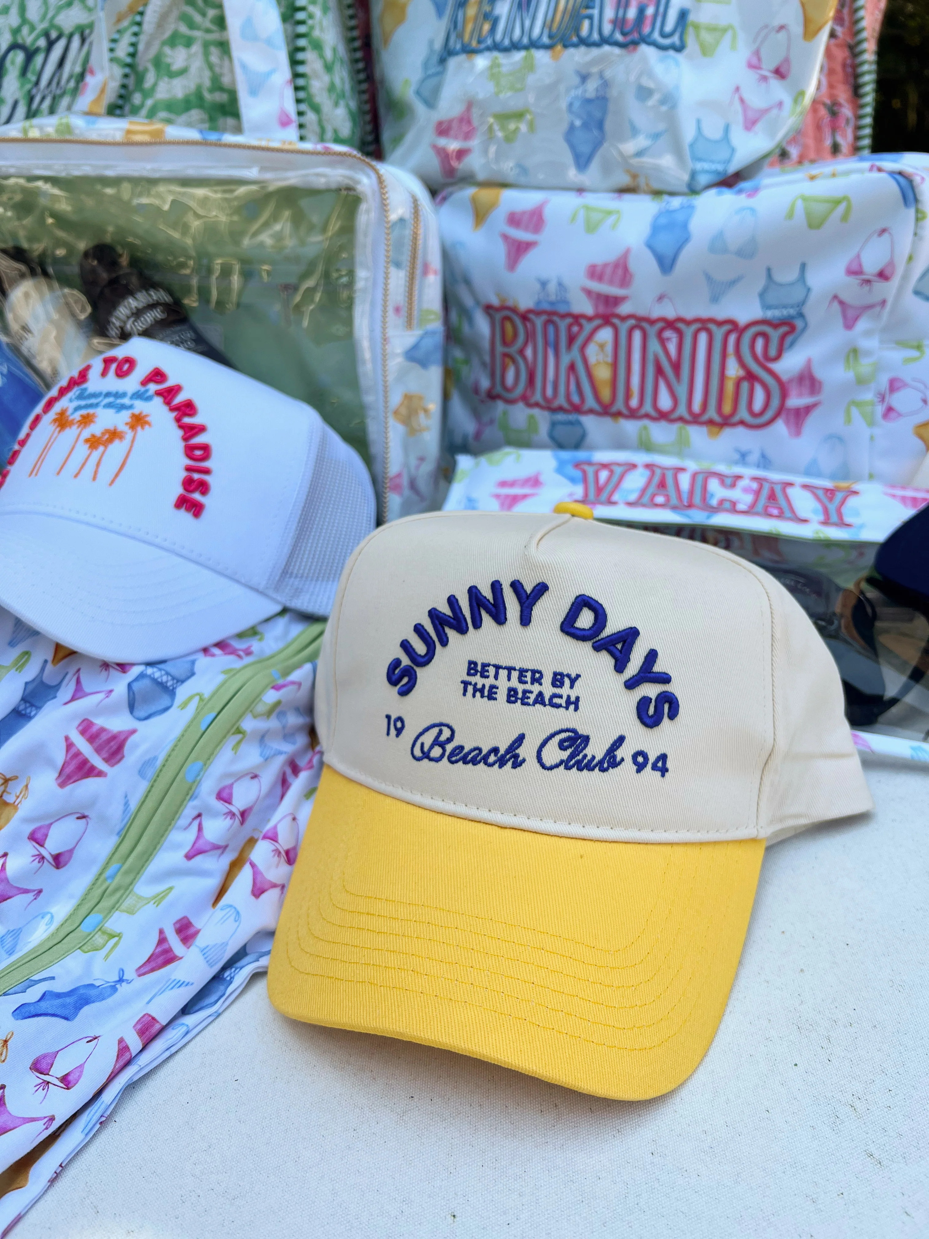 Sunny Days - Yellow Vintage Trucker Hat | KenzKustomz