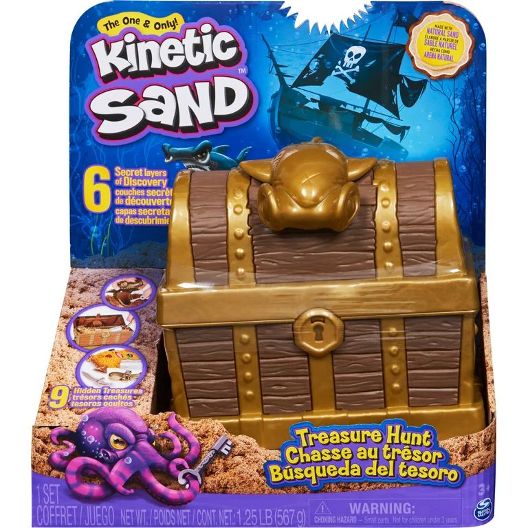 Kinetic Sand Treasure Hunt with 1.25lbs Brown & Rare Gold Shimmer Sand | Walmart (US)