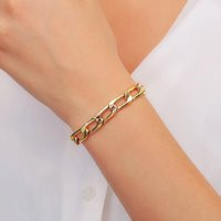 14K Solid Gold Chain Bracelet | Etsy (US)