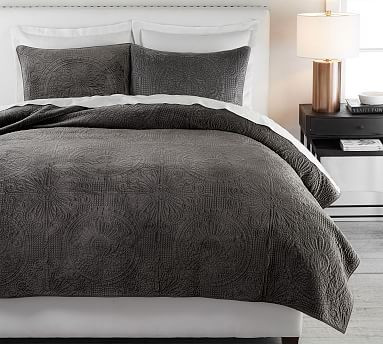 Velvet Medallion Quilt & Shams - Flagstone | Pottery Barn (US)