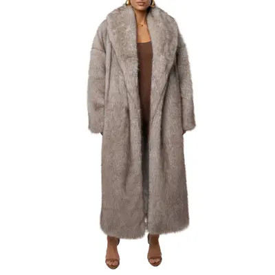 JLUXLABEL Aspen Days Faux Fur Coat in Ivory/brown at Nordstrom, Size Large | Nordstrom