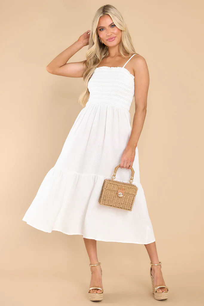 Everything I Am White Midi Dress | Red Dress 