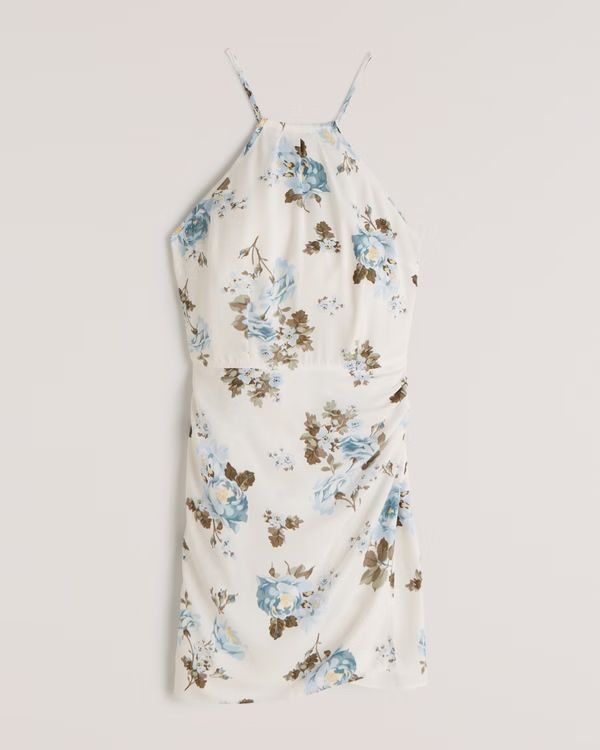 Halter Wrap Mini Dress | Abercrombie & Fitch (UK)