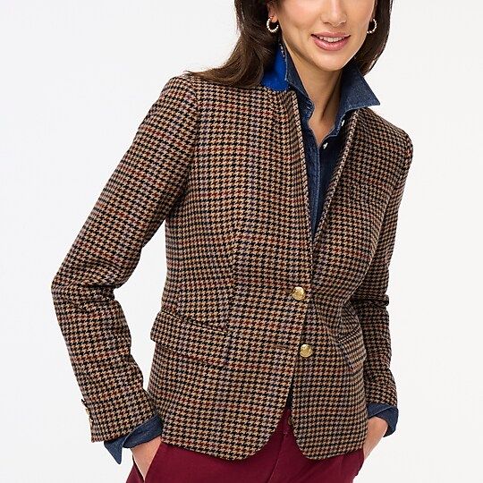 Wool-blend schoolboy blazer in houndstooth | J.Crew Factory