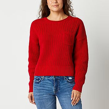 a.n.a Womens Crew Neck Long Sleeve Pullover Sweater | JCPenney