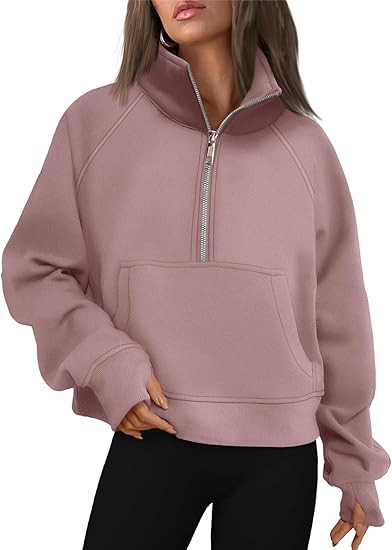 AUTOMET Womens Sweatshirts Half Zip Cropped Pullover Fleece Quarter Zipper Hoodies 2024 Fall Fash... | Amazon (US)