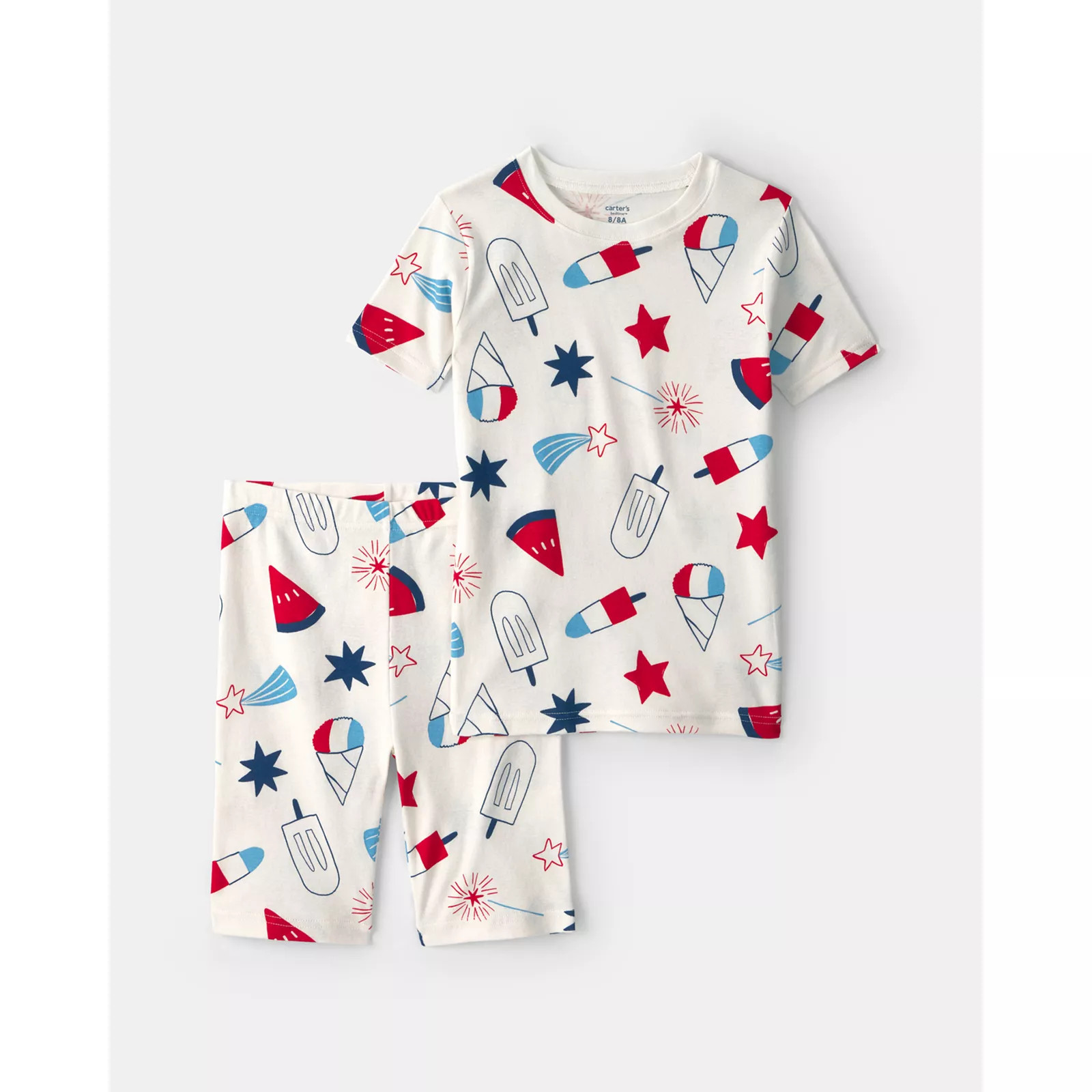 Kids Carter's Fourth of July 2-Piece Short Sleeve Pajama Top & Pajama Bottoms Set, Kids Unisex, Size: 10, Americana | Kohl's