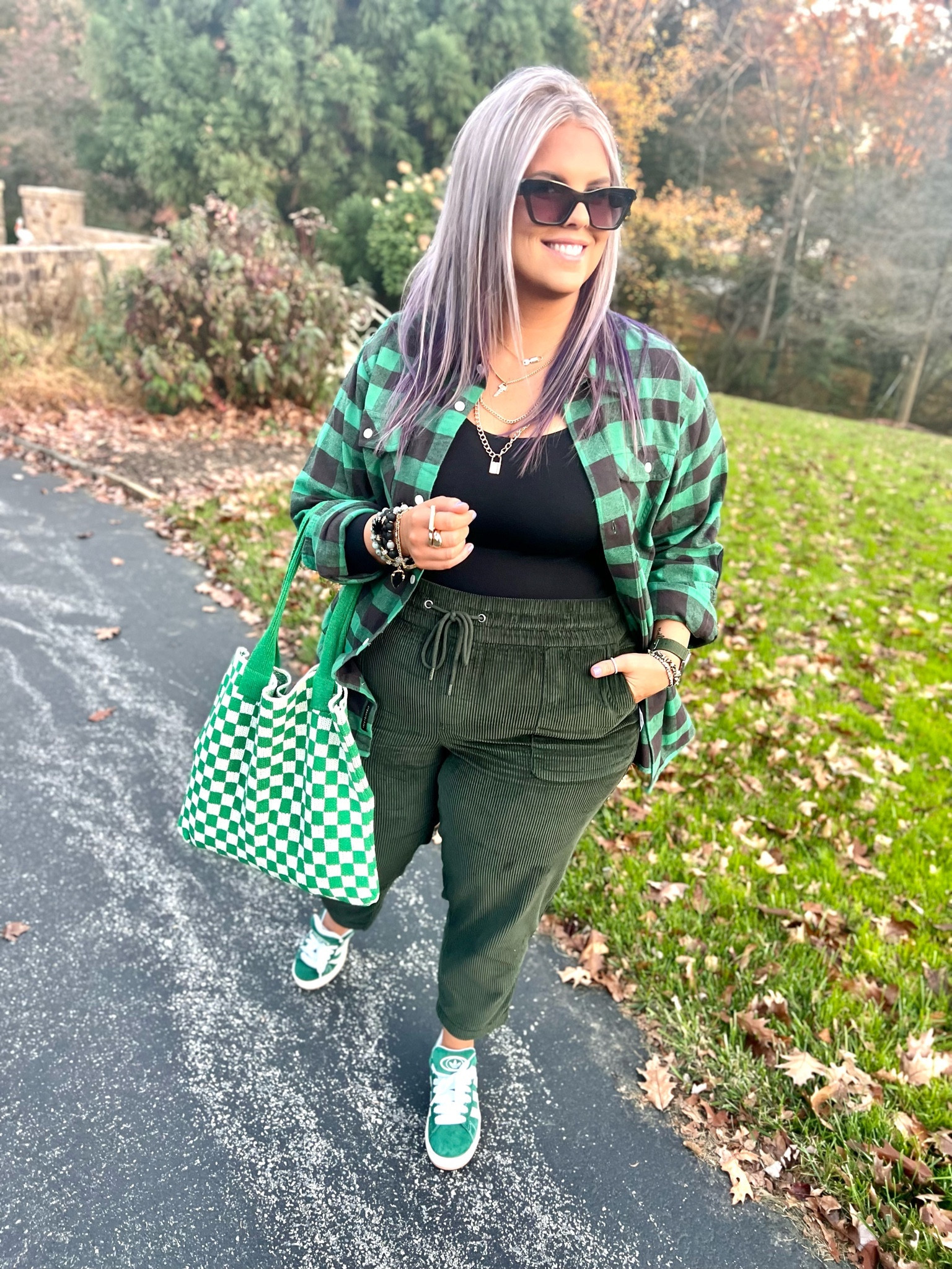 ✨SIZING•PRODUCT INFO✨
⏺ Olive Green Corduroy Pants •• linked similar 
⏺ Green & Black Flannel Shirt •• linked similar  
⏺ Kelly Green Adidas Campus Sneakers 
⏺ Green & Ivory Checkered Soft Tote Bag •• Amazon
⏺ Fitted Black Scoopneck Shirt •• XL •• TTS •• Shapermint 
⏺ Black Cateye Sunglasses •• linked similar 
⏺ Black, Grey & Gold Bead Bracelets •• Kinsley Armelle 

#walmart #walmartfinds #walmartfind #founditatwalmart #walmart style #walmartfashion #walmartoutfit #walmartlook  #amazon #amazonfind #amazonfinds #founditonamazon #amazonstyle #amazonfashion #flannel #shirt #buttondown #buttonup #button #flannelshirt #plaid #plaidshirt #flannelstyle #flannellook #flanneloutfit #flanneloutfitidea #flanneloutfitinspo #grunge #grungeoutfit #grungestyle #grungelook  #green #olive #olivegreen #hunter #huntergreen #kelly #kellygreen #forest #forestgreen #greenoutfit #outfitwithgreen #greenstyle #greenoutfitinspo #greenlook #greenoutfitinspiration checkered, checkered outfit, checkered print, fun print, mixing prints, checkered pattern, checkered clothing, mixing patterns, checkered outfit inspo, checkered outfit inspiration, checkered fashion, checkered style, checkered shirt, checkered pants, checkered boots, black and white checkered, vans, checkered bag, checkered purse, checkered jacket, checkered coat, checkered accessories #pattern #print #checkered #square #check  #adidas #gazelle #gazelles #samba #sambas #campus  adidas shoes, adidas sneakers, adidas outfit, adidas look, adidas outfit inspo, adidas outfit inspiration, how to style adidas, adidas styling ideas, adidas sambas, adidas gazelle, adidas campus, adidas gazelle outfit, adidas sambas outfit, adidas campus outfit, adidas style, adidas fashion, adidas Inspo, looks with adidas, outfits with adidas, looks featuring #sneakersfashion #sneakerfashion #sneakersoutfit #tennis #shoes #tennisshoes #sneakerslook #sneakeroutfit #sneakerlook #sneakerslook #sneakersstyle #sneakerstyle #sneaker #sneakers #outfit #inspo #sneakersinspo #sneakerinspo #sneakerinspiration #sneakersinspiration 

#LTKshoecrush #LTKstyletip #LTKmidsize