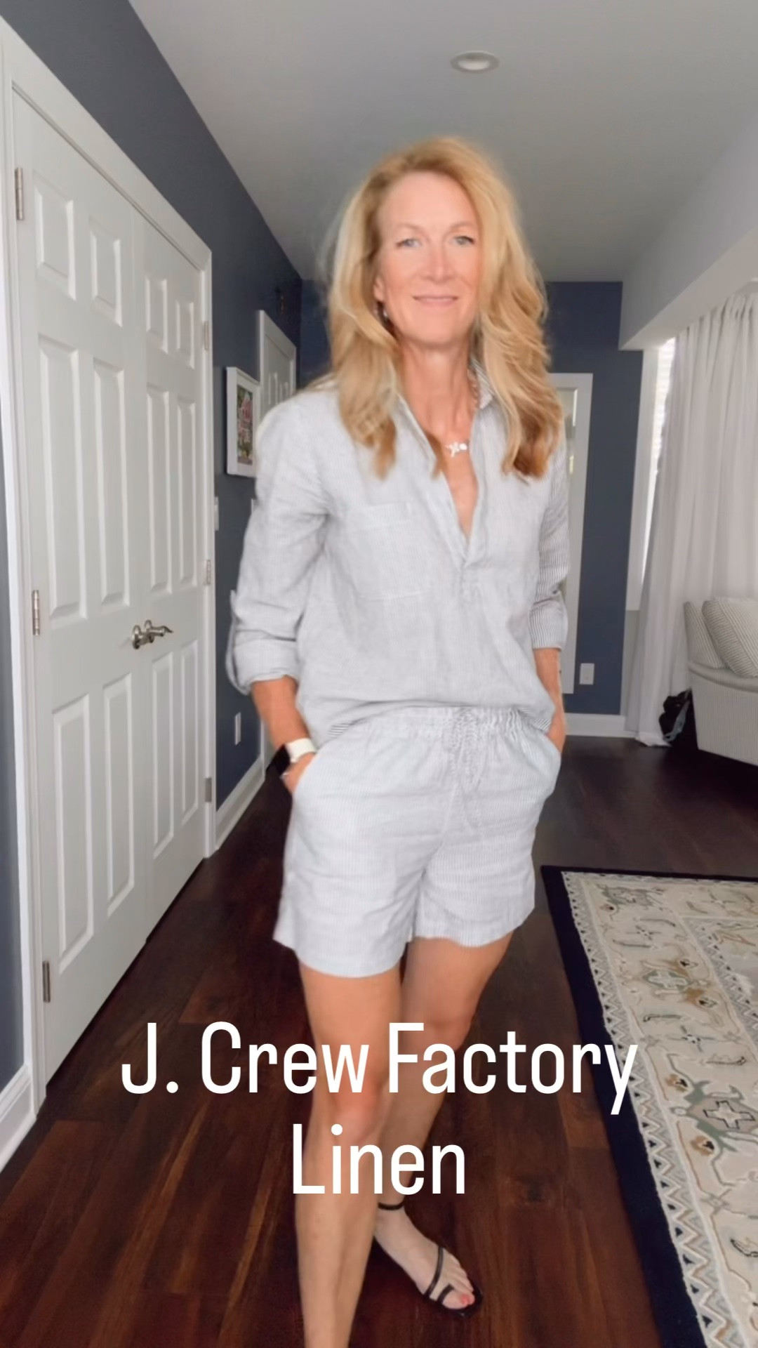 Pinstripes, linen & sunshine… basically my summer uniform. ☀️🤍

This J.Crew linen short set is giving effortless, polished, “I just threw this on” energy—with the drawstring shorts for comfort and the long-sleeve tunic for that chic, easy layer.

Perfect for a beach day, lunch by the water, or anywhere you want to look pulled together without trying too hard. ✨

Would you wear this set? 🤍

#JCrewStyle #LinenSet #LinenShorts #SummerStyle #CoastalStyle #ClassicStyle #Over50Style #WomenOver50 #SummerOutfit #CoastalGrandmotherStyle #ResortWear #EasyStyle #GolfAndTeas #ShopMyStyle

#LTKTravel #LTKdayinmylife #LTKOver40