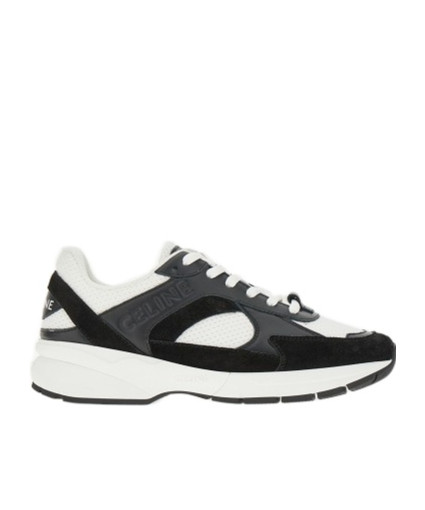 CELINE RUNNER CR-03 LOW LACE-UP SNEAKER in MESH, CALFSKIN AND SUEDE CALFSKIN | Senser US