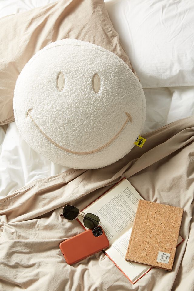 Boucle Smiley Get Cushy Cushion | Cotton On (ANZ)
