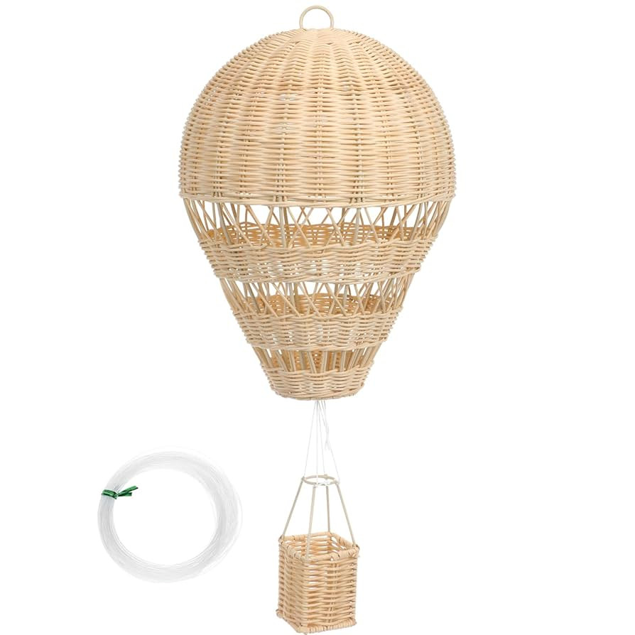 Alipis Natural Rattan Woven Hot Air Balloon Decor Boys and Girls Room Wall Hanging Home Decorativ... | Amazon (US)