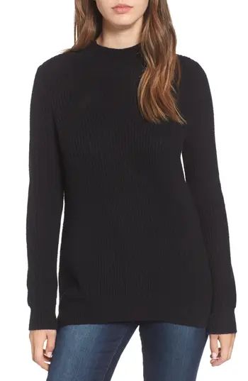 Women's Bp. Mock Neck Tunic Sweater, Size XX-Small - Black | Nordstrom