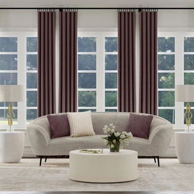 Beige Upholstered Curved Sofa | Wayfair North America