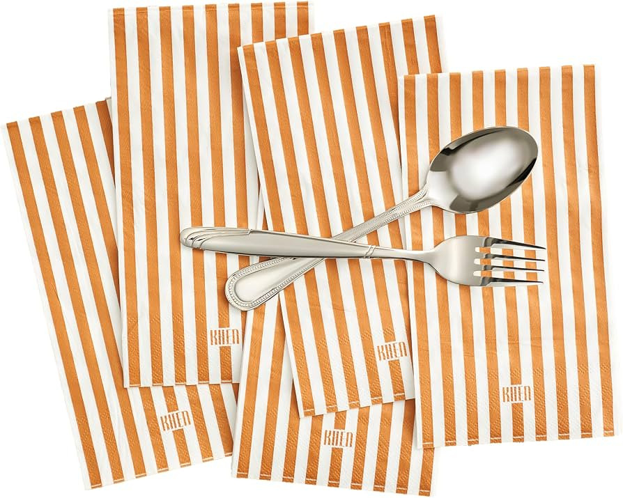 Khen 100-Count Luxury Disposable Napkins, European Stripes Design – 2-Ply Tableware, Linen-Feel... | Amazon (US)