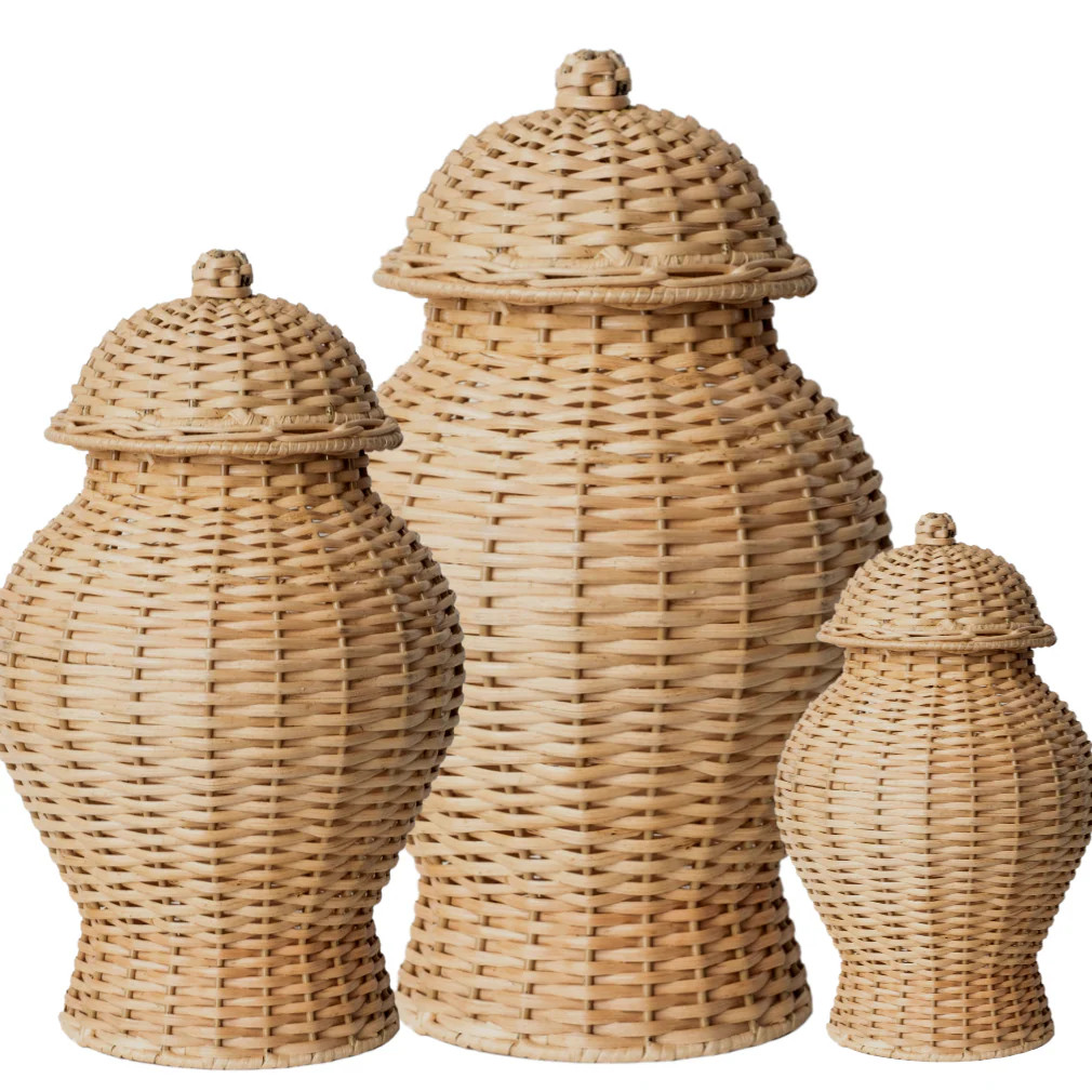 Round Wicker Jar (4 Sizes) | The Well Appointed House, LLC