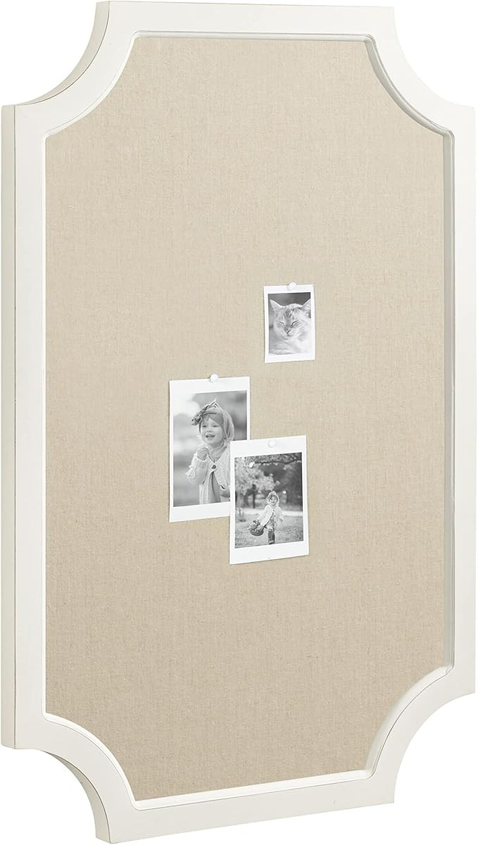Hogan Framed Scalloped Decorative Wall Pinboard, White, 24 x 36, Rustic Modern Farmhouse Bulletin... | Amazon (US)