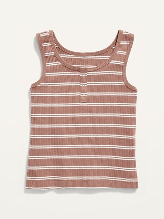 Cropped Rib-Knit Henley Tank Top for Girls | Old Navy (US)
