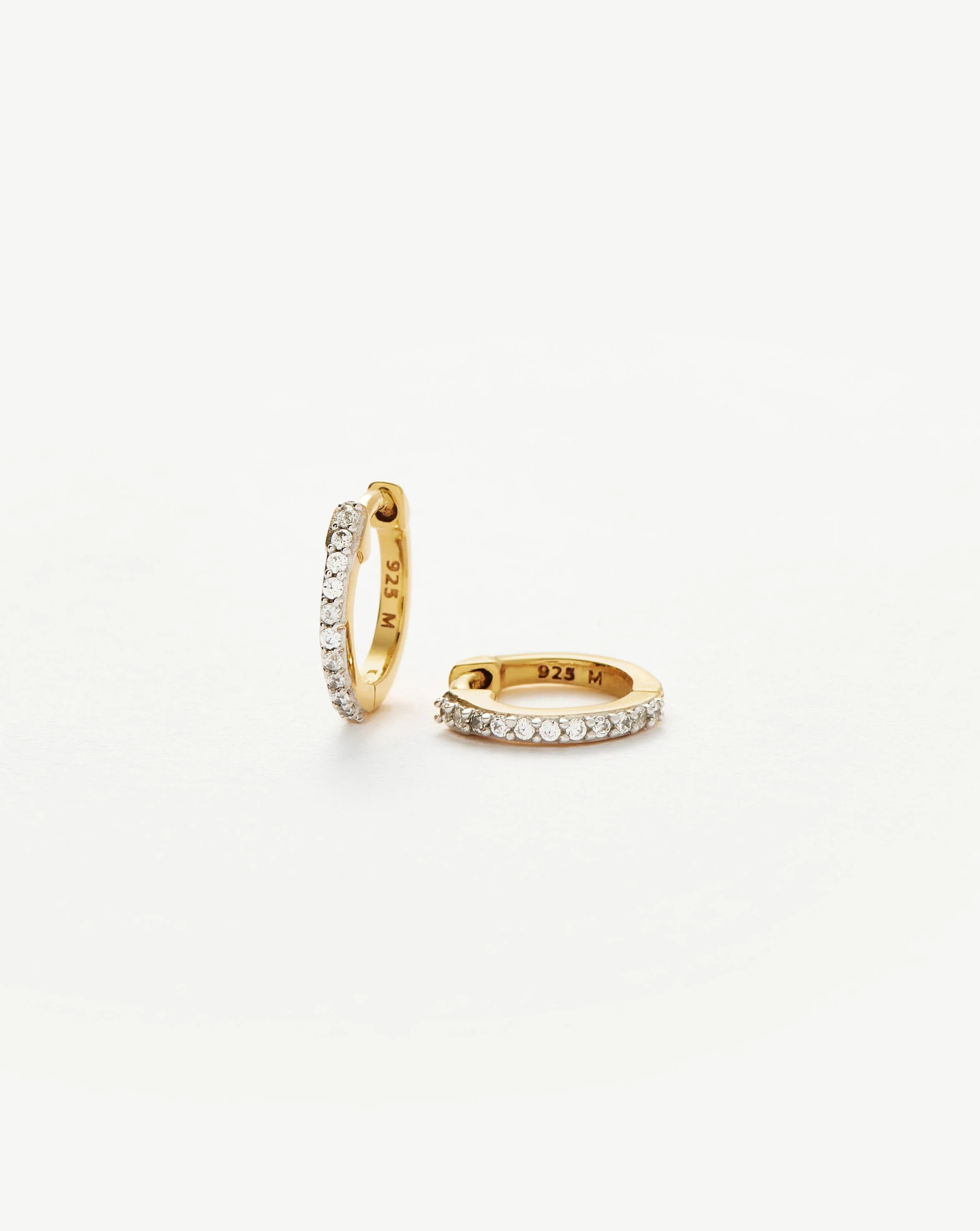 Classic Pave Huggies | 18ct Gold Vermeil/Cubic Zirconia | Missoma UK