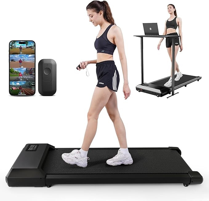 DeerRun Walking Pad, 2024 Upgrade Smart Under Desk Treadmill for Home Office, Quiet Portable Trea... | Amazon (US)