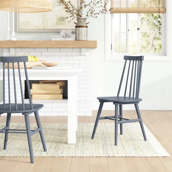 Alvie 17" Wide Modern Farmhouse High Back Solid Wood Dining Side Chair (Set of 2) | Wayfair North America