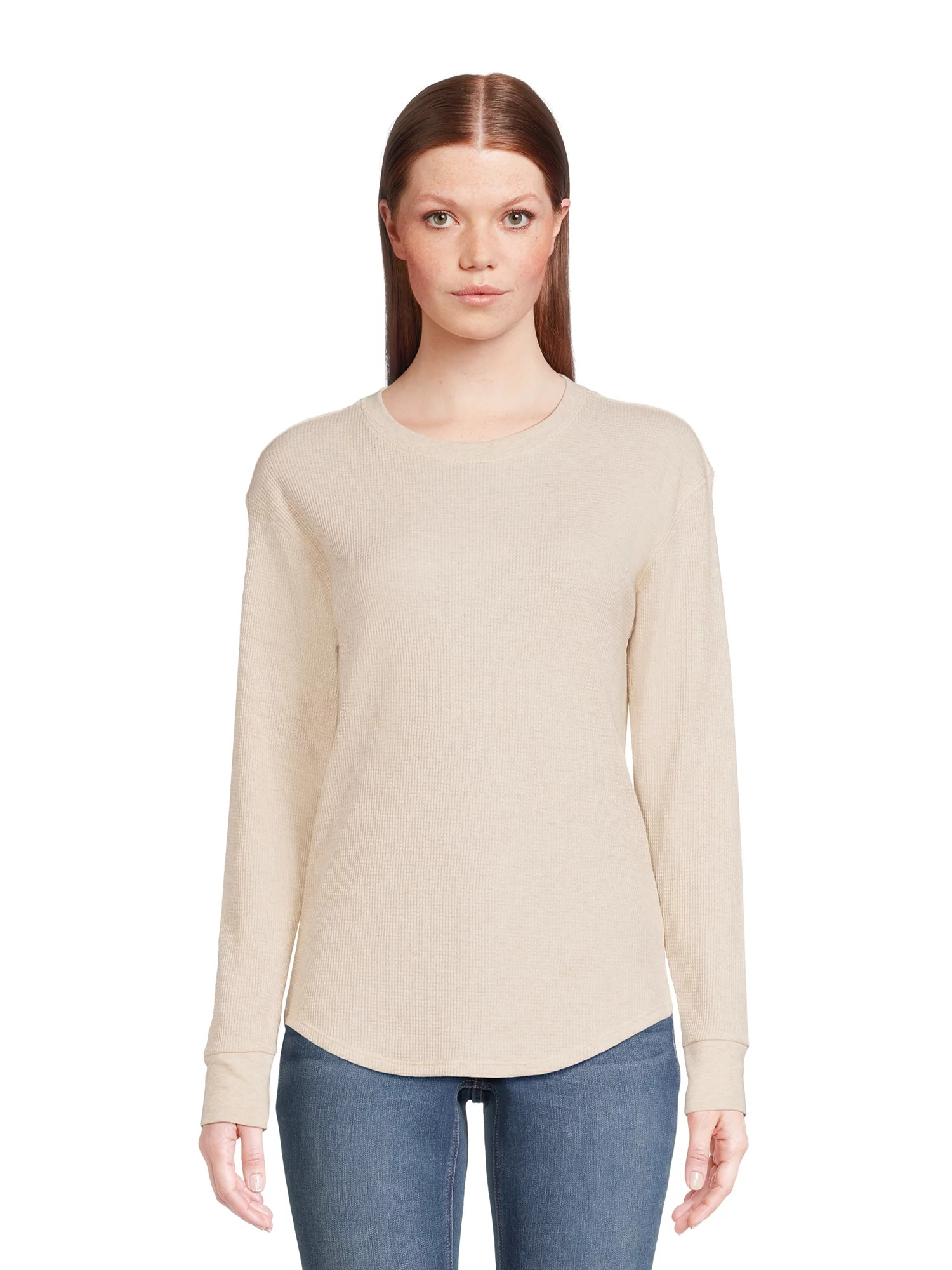 Time and Tru Women's Thermal Top with Long Sleeves, Sizes S-3XL | Walmart (US)