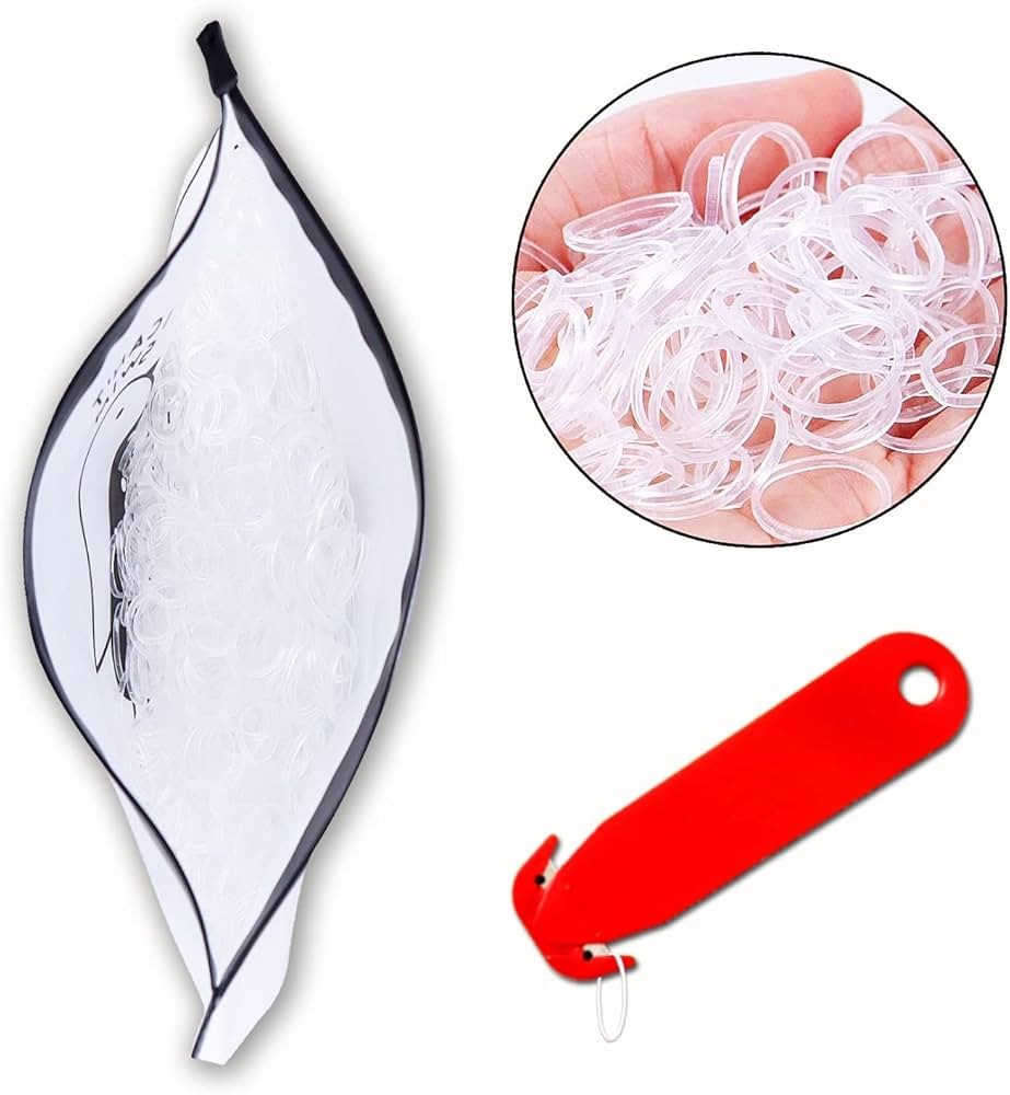 Clear Hair Elastic Bands & Rubber Band Cutter, 1000pcs Disposable Non-slip Rubber Hair Bands, MAZ... | Amazon (US)