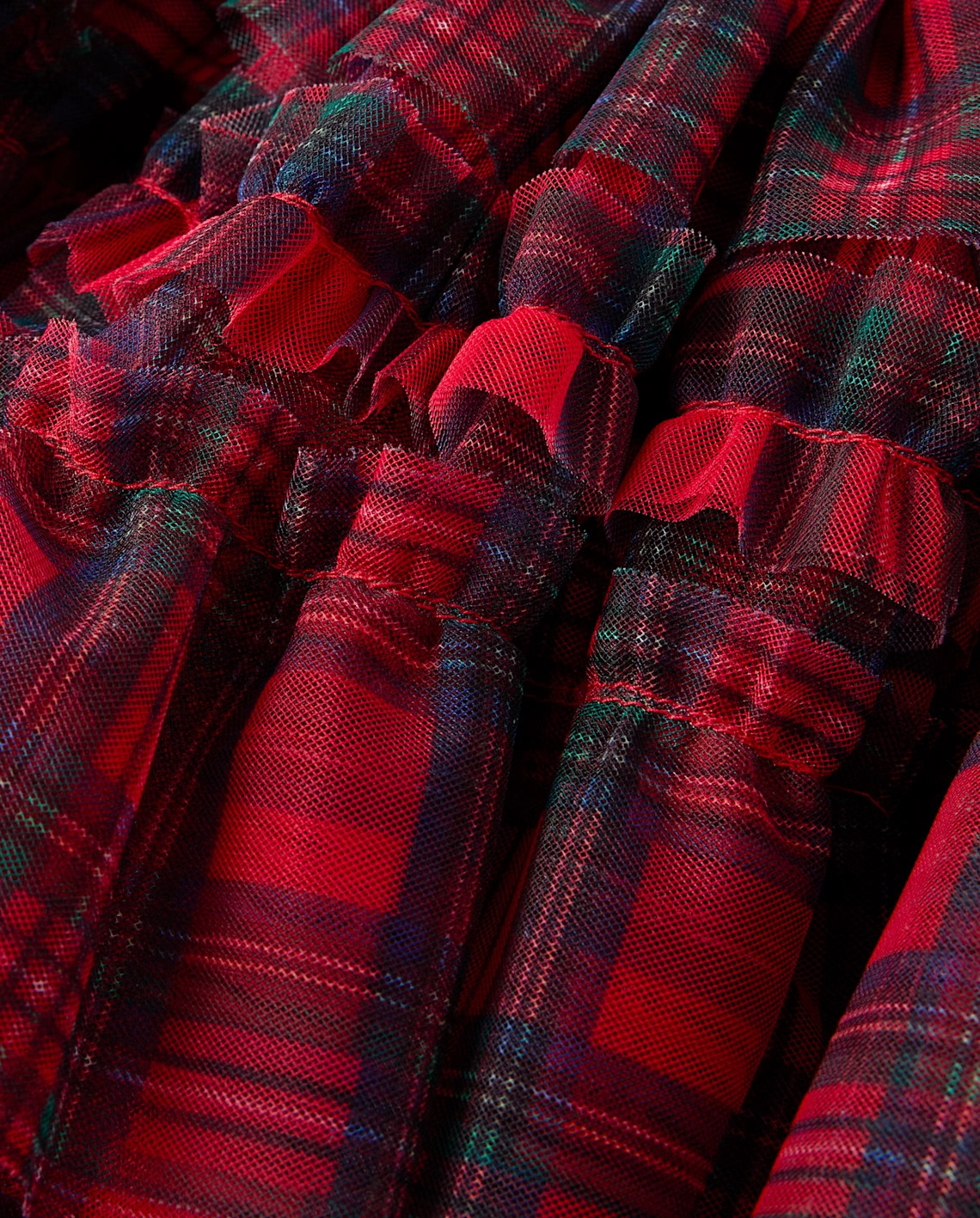 Girls Plaid Mesh Ruffle Skirt - Royal Christmas - RED | Gymboree | Gymboree