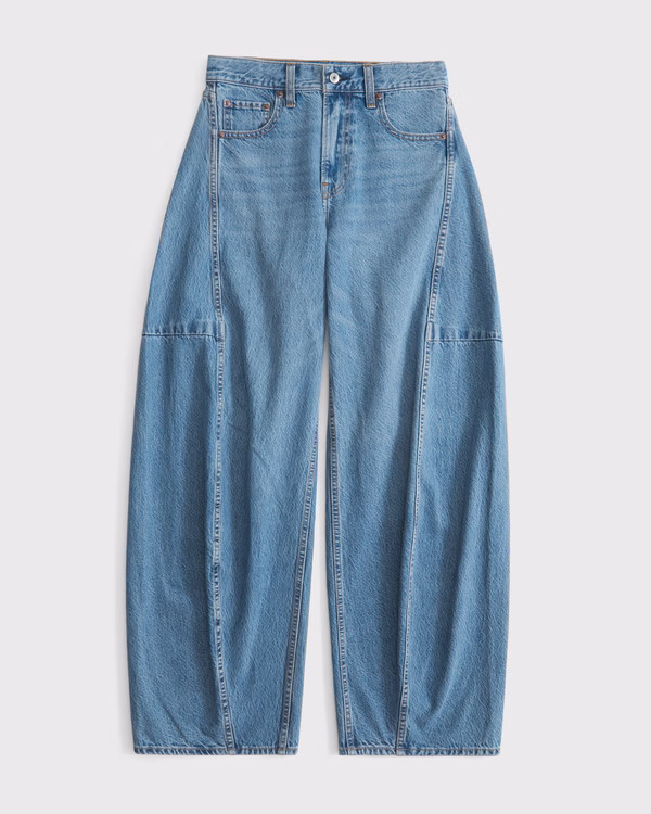 Mid Rise Ultra Barrel Jean | Abercrombie & Fitch (US)