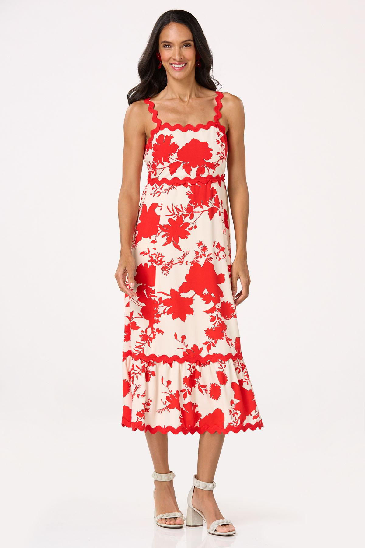 Red Ric Rac Maxi Dress | Cato Fashions