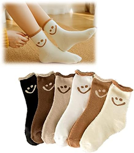 Mrdnckmd 6 Pairs Lovely Smile Face Cotton Socks, Cartoon Smiley Face Socks, Smile Socks Women, Wi... | Amazon (US)
