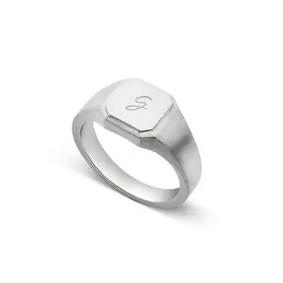 Men's Squared Signet Ring (Silver) | Abbott Lyon