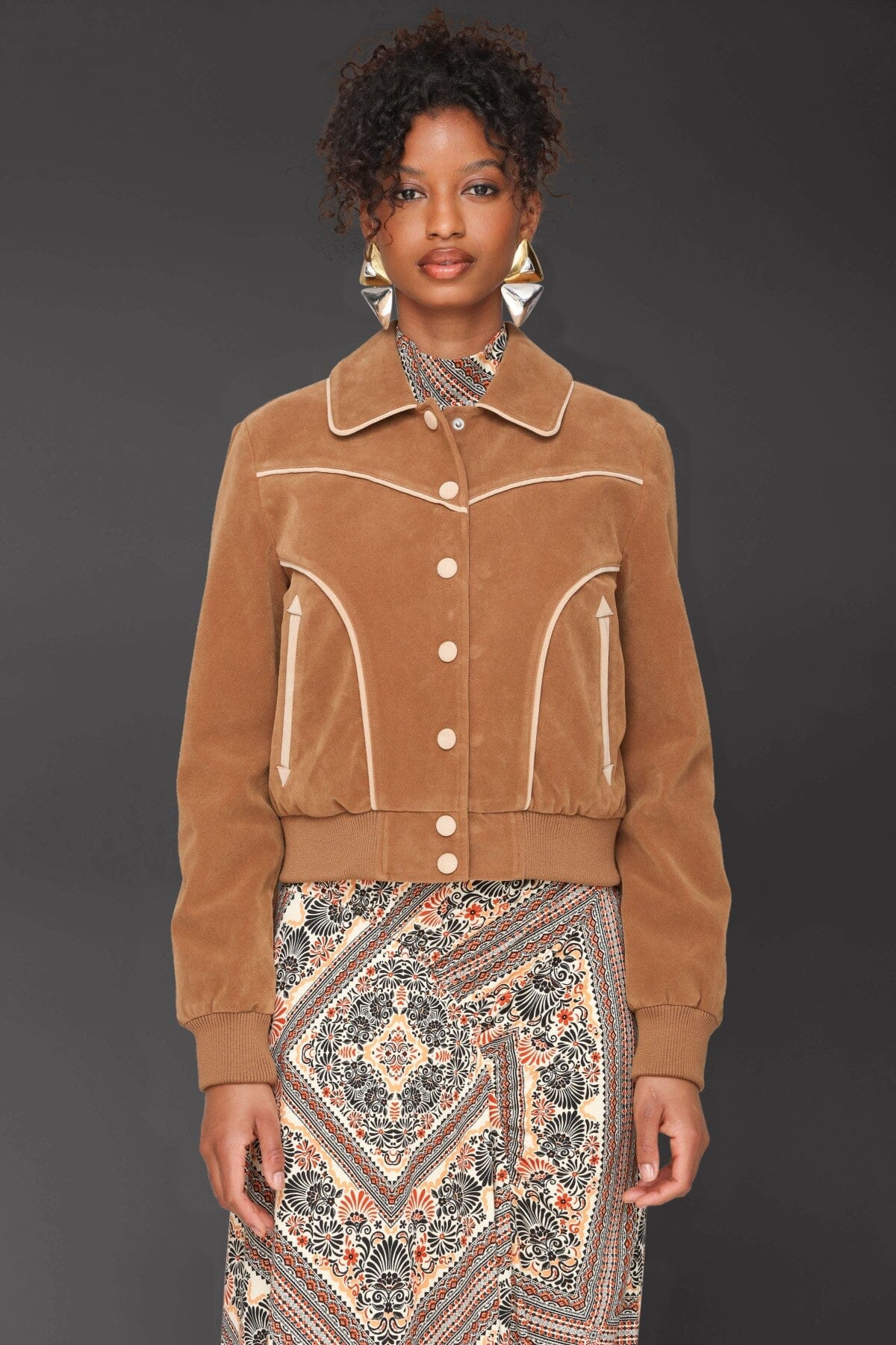 Western Faux Suede Bomber Jacket | Avec Les Filles