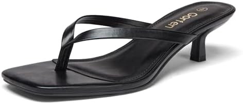 Women's Kitten Heel Sandals Square Toe Slip on Flip Flop Heels 2 Inch Thong Sandals Party Dress H... | Amazon (US)