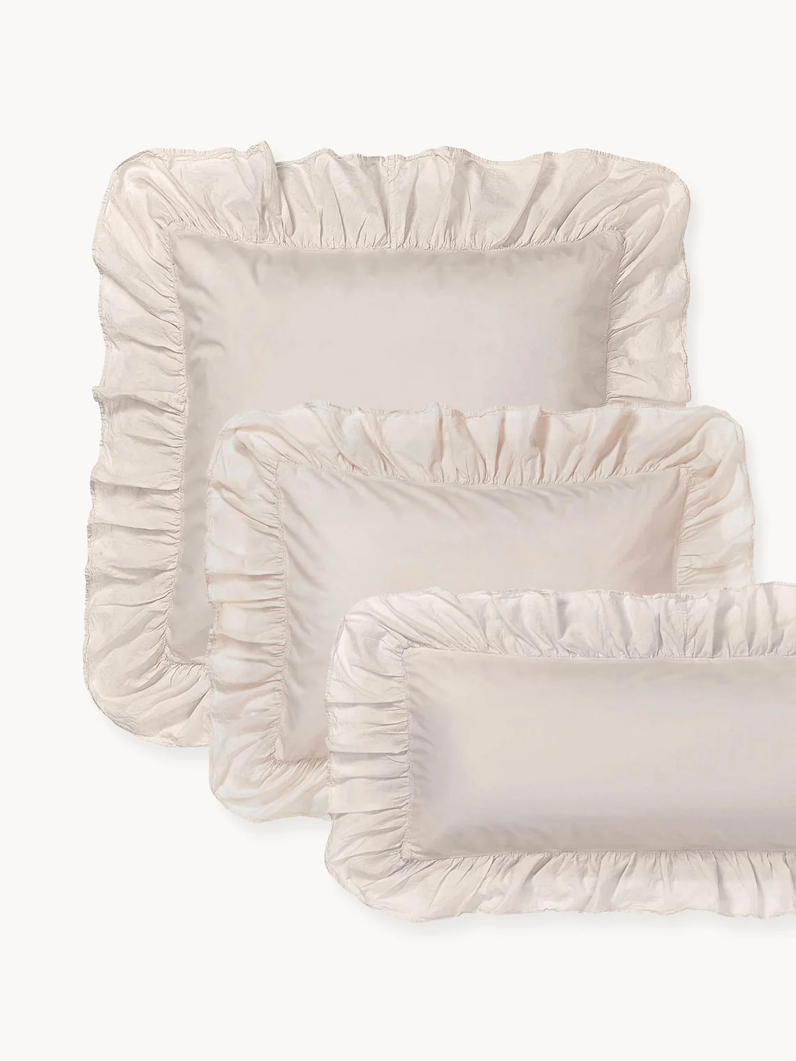Washed Cotton Percale Pillowcase with Ruffles | Westwing UK