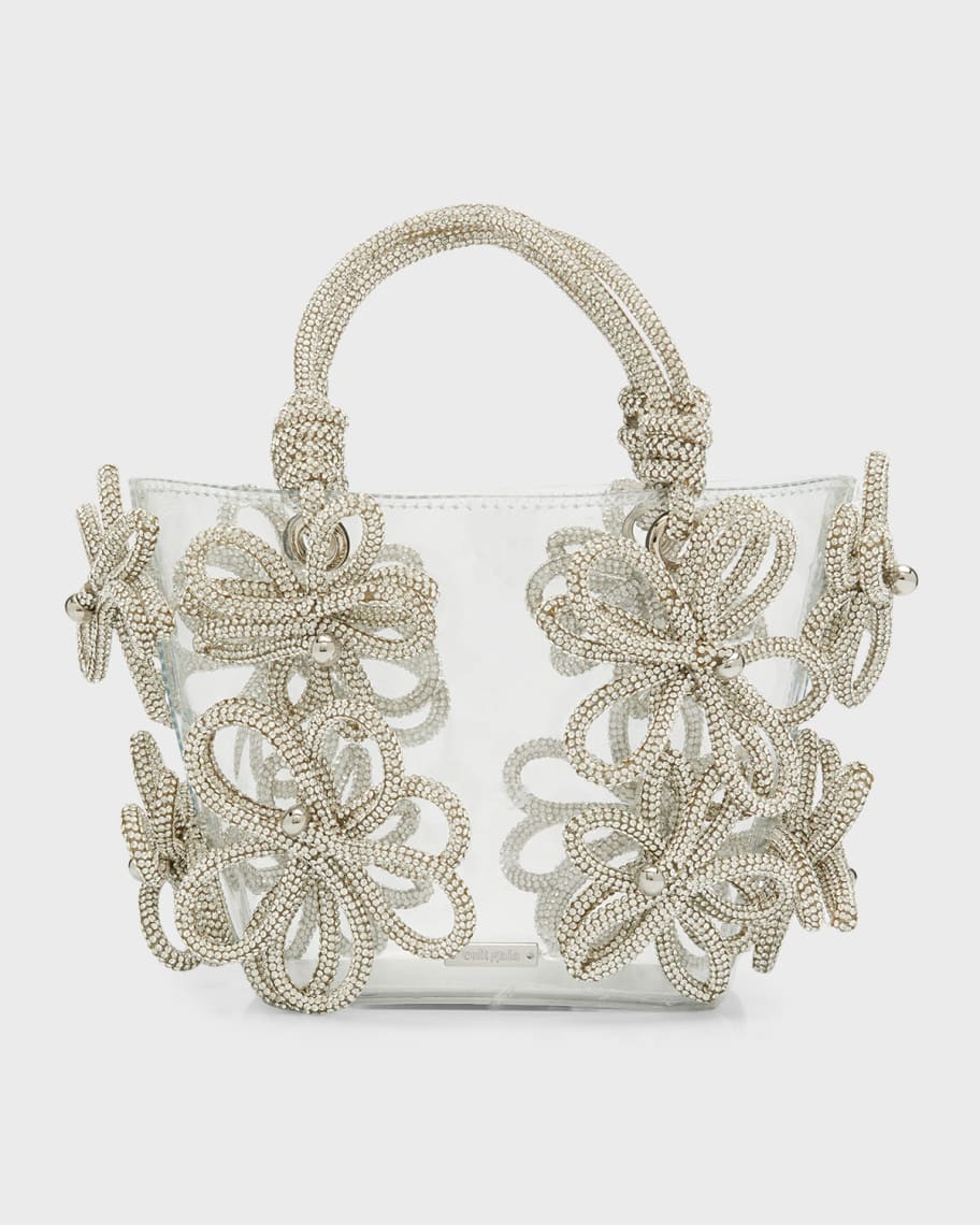 Cult Gaia Bloom Nano Embellished Clear Top-Handle Bag | Neiman Marcus