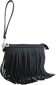 Small Fringe Crossbody Bag with Wrist Strap | Amazon (US)