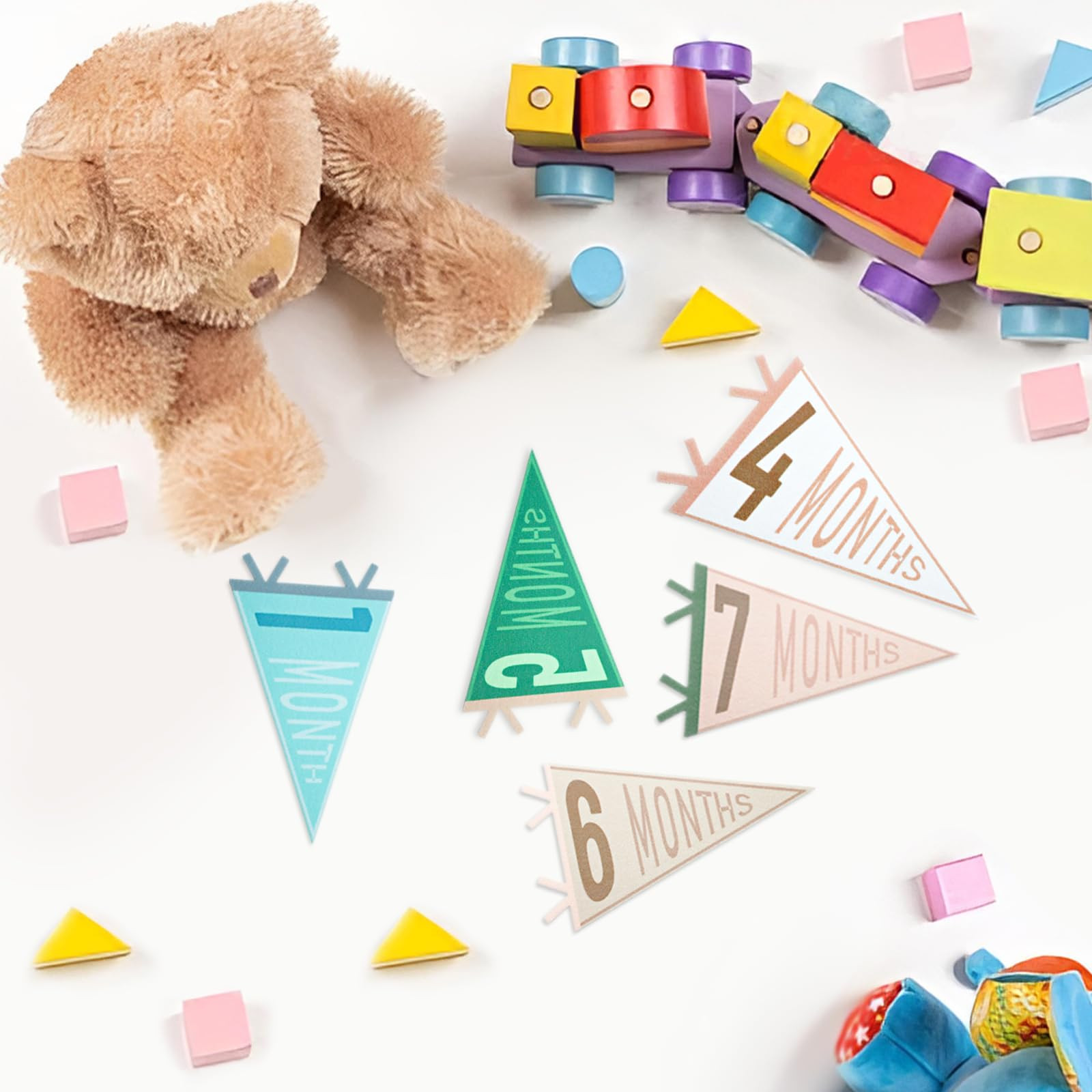 14 Pcs Baby Monthly Milestone Felt Pennant, LIOUCBD Month Baby Milestone Signs, Monthly Milestone... | Amazon (US)