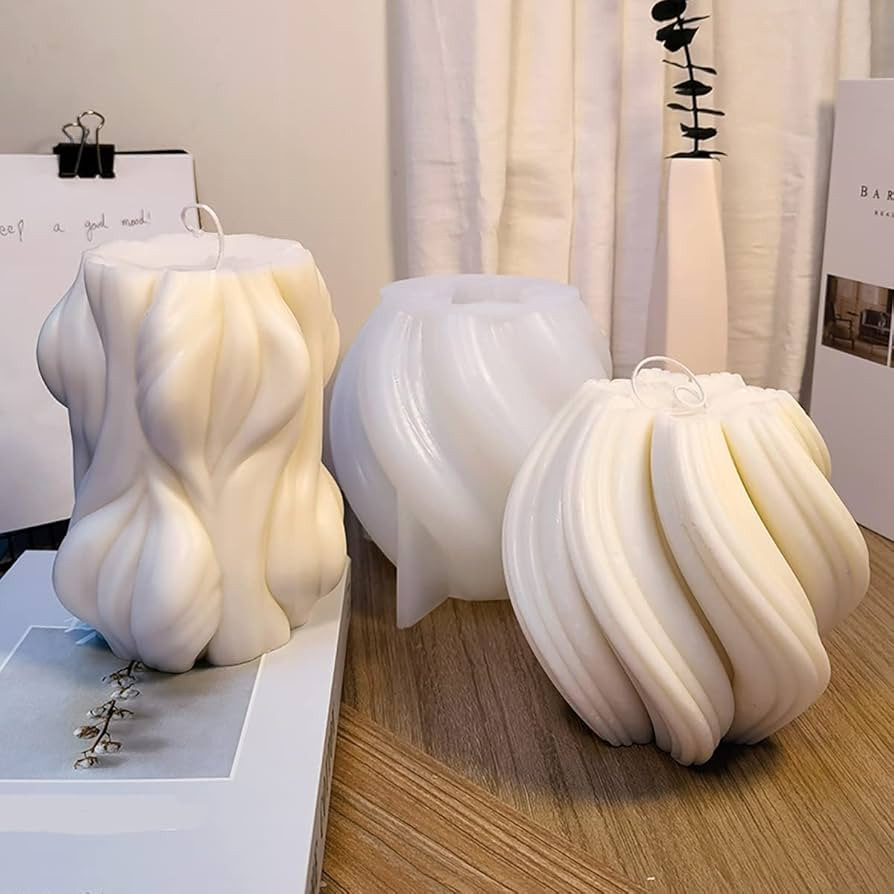 Wave Rotation Candle Mold 2 Pack Twist Candle Mold Silicone Mold for Candles Home Decoration Sili... | Amazon (US)